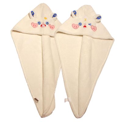 Baluue 2pcs Hair Drying Towels for Women Absorbent Fleece Hair Wrap Hats Quick Drying Shower Towel Caps Lightweight Easy to Use for Spa Travel and Home