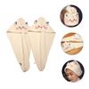 Baluue 2pcs Hair Drying Towels for Women Absorbent Fleece Hair Wrap Hats Quick Drying Shower Towel Caps Lightweight Easy to Use for Spa Travel and Home view 4