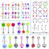 A-minusone 99 PCS Body Piercing Kit Stainless Steel Piercing Jewelry 12G 14G 16G 20G Piercing Needles Tools for Nose Cartilage Tragus Septum Lip Belly Button Eyebrow Piercing Jewelry Clamps view 2