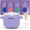 Waxing Kit -Silicone Wax Warmer for Hair Removal with 4 Packs of Hard Wax Beads, Portable Electric Silicone Wax Machine for Full Body Face Eyebrows Bikini Brazilian at Home Waxing Kit for Men Women view 1