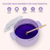 Waxing Kit -Silicone Wax Warmer for Hair Removal with 4 Packs of Hard Wax Beads, Portable Electric Silicone Wax Machine for Full Body Face Eyebrows Bikini Brazilian at Home Waxing Kit for Men Women view 2