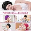 2 pieces of silk nightcap, satin hair cap, soft elastic silk nightcap, reusable and washable, women's headband (black) view 2