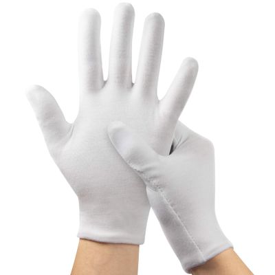 8Pairs (16Pcs) White Gloves for Men and Women, Washable SPA Moisturizing Cotton Gloves for Dry Hands Eczema Work Inspection Service Performance