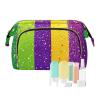 Foiosoh Simple Pattern Green Purple Yellow Cosmetic Bag Portable Makeup Organizer Bag Women's Coin Change Purse for Capacity Travel Cosmetic view 1