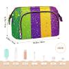 Foiosoh Simple Pattern Green Purple Yellow Cosmetic Bag Portable Makeup Organizer Bag Women's Coin Change Purse for Capacity Travel Cosmetic view 2