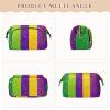 Foiosoh Simple Pattern Green Purple Yellow Cosmetic Bag Portable Makeup Organizer Bag Women's Coin Change Purse for Capacity Travel Cosmetic view 3