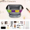 Foiosoh Simple Pattern Green Purple Yellow Cosmetic Bag Portable Makeup Organizer Bag Women's Coin Change Purse for Capacity Travel Cosmetic view 4