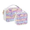 Amooorous 2 Pack Witch Potion Cartoon Rainbow Stripes clear decorative hanging toiletry travel TSA approved multifunctional makeup brush bag shaving essentials Bolsa de almacenamiento view 2