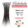 BOHOBABE 18 Inch Thin Synthetic Dreadlock Extensions 0.6cm 20 Strands Short Single End Reggae Dreadlocks Extension Brown Dreads Loc 18" (20 Strands, 4#) view 2