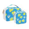 Amooorous 2 Pack Teal Gradient Valentine Love clear decorative travel toiletry kit TSA approved transparent cosmetic bags for women shaving essentials Bolsa de maquillaje view 2