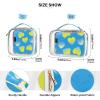 Amooorous 2 Pack Teal Gradient Valentine Love clear decorative travel toiletry kit TSA approved transparent cosmetic bags for women shaving essentials Bolsa de maquillaje view 4