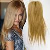 5x5 Silk Base Hair Topper with Clips, Jet Black Straight Human Hair, Transparent Lace, Free Part (#27 Golden Blonde, 22inch) view 1