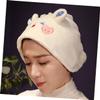 PLAFOPE 2pcs Cartoon Hair Drying Turban Absorbent Fleece Wraps for Quick Hair Drying Lightweight Portable for Travel Spa and Home Use view 3
