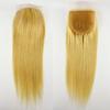 5x5 Silk Base Hair Topper with Clips, Jet Black Straight Human Hair, Transparent Lace, Free Part (#613 Light Blonde, 22inch) view 3