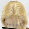5x5 Silk Base Hair Topper with Clips, Jet Black Straight Human Hair, Transparent Lace, Free Part (#613 Light Blonde, 22inch) view 4