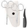 FOYTOKI 4pcs Beard Scissors Set Stainless Steel Nose Hair Trimmer for Men Women Grooming Scissors Small Comb Barber Kit for Hair Salons Diy Use view 1