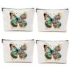 CSHVJ 4PCS Aesthetic Butterfly Floral Makeup Bag Flowers Butterfly Gifts Cosmetic Bags for Women Girls, Aesthetic Zipper Pouch Travel Toiletry Bag Friend Gifts for Sisters Bestie Girlfriend view 1