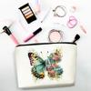 CSHVJ 4PCS Aesthetic Butterfly Floral Makeup Bag Flowers Butterfly Gifts Cosmetic Bags for Women Girls, Aesthetic Zipper Pouch Travel Toiletry Bag Friend Gifts for Sisters Bestie Girlfriend view 2