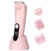 Bikini Trimmer for Women, Painless Pubic Hair Trimmer for Armpit Leg Arm Body Private Area,Rechargeable Womens Electric Razors Shaver LED Light Ceramic Blade IPX7 Waterproof Wet/Dry LCD Display,Pink view 1