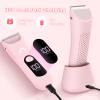 Bikini Trimmer for Women, Painless Pubic Hair Trimmer for Armpit Leg Arm Body Private Area,Rechargeable Womens Electric Razors Shaver LED Light Ceramic Blade IPX7 Waterproof Wet/Dry LCD Display,Pink view 3