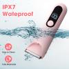 Bikini Trimmer for Women, Painless Pubic Hair Trimmer for Armpit Leg Arm Body Private Area,Rechargeable Womens Electric Razors Shaver LED Light Ceramic Blade IPX7 Waterproof Wet/Dry LCD Display,Pink view 4
