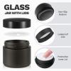 2 oz Glass Jars with Lids, Bumobum 48 pack Black Cream Jars with Black Lids, Black and White Labels & Inner Liners, Empty Cosmetic Containers for Cream, Lotion, Ointment view 2
