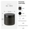 2 oz Glass Jars with Lids, Bumobum 48 pack Black Cream Jars with Black Lids, Black and White Labels & Inner Liners, Empty Cosmetic Containers for Cream, Lotion, Ointment view 3