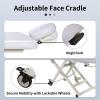 FigaroAct Electric Massage Table with Face Cradle and Rolling Wheels Height Adjustable Esthetician Bed Medical Beauty Spa Treatment Table (White) view 2