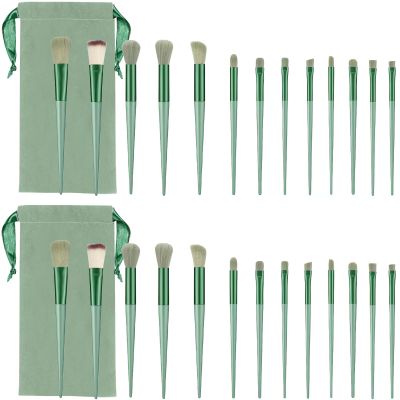 26PCS Green Makeup Brush Set - Foundation, Blush, Eye Shadow, Concealer, and Highlighting Brushes - Professional Makeup Kit for All Your Needs