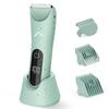 Bikini Trimmer for Women, Painless Pubic Hair Trimmer for Armpit Leg Arm Body Private Area,Rechargeable Womens Electric Razors Shaver LED Light Ceramic Blade IPX7 Waterproof Wet/Dry LCD Display,Green view 1