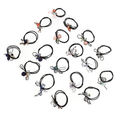 BAZEITFLOW 18pcs Elastic Hair Ties Bulk Pack Hair Bands Headwear Set Accessories for Women Men Boys and Girls