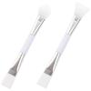 2PCS Clay Face Mask Applicator Brush - White, Dual-ended - Soft Silicone & Bristle for Facials, Skincare, Moisturizer, and Makeup view 1