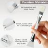 2PCS Clay Face Mask Applicator Brush - White, Dual-ended - Soft Silicone & Bristle for Facials, Skincare, Moisturizer, and Makeup view 2