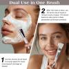 2PCS Clay Face Mask Applicator Brush - White, Dual-ended - Soft Silicone & Bristle for Facials, Skincare, Moisturizer, and Makeup view 4