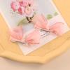 Rannyrena Sweet Lace Hair Bows Alligator Clips Cute Satin Bow Hair Barrettes Clips Wedding Birthday Hair Accessories for Baby Girls Infants Toddlers Kids (Pink) view 3