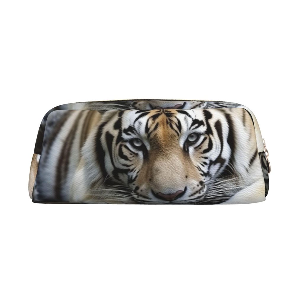 BWLHJKE Tiger Lie On Rock Makeup Bag for Women Men Travel Toiletry Bag Aesthetic Purse Pouch Large Pencil Case