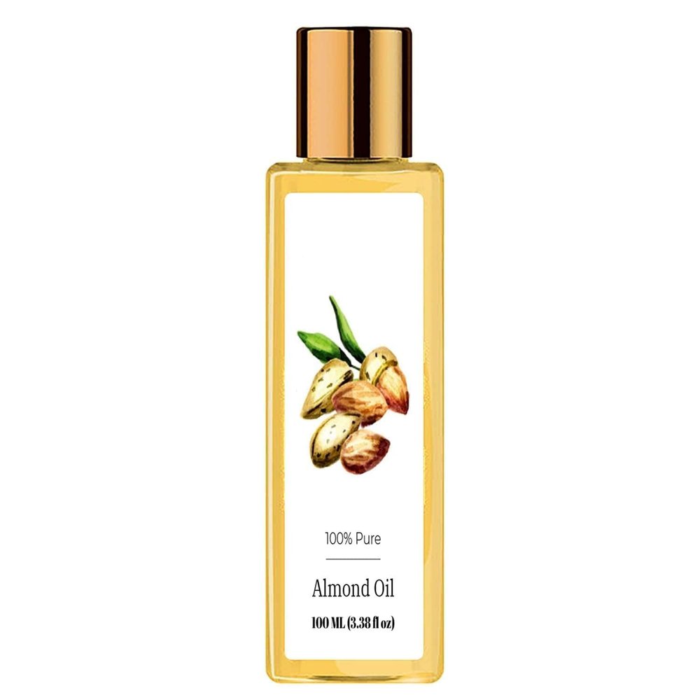 Pure Cold Pressed Sweet Almond Oil for Hair and Skin, Vitamin E Nourishment,Non-Sticky Hair Oil For Hair Fall Control100ml