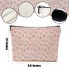 4pcs Pink Vintage Roses Floral Makeup Bag, Pink Coquette Roses Flower Cosmetic Bag Rose Gifts for Women Female Girls Sister BFF Nature Lover, Travel Zipper Pouch Christmas Thanksgiving Birthday Gifts view 2