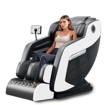 2025 Massage Chair Full Body, Zero Gravity SL-Track Massage Chair with Auto Modes, Airbag Massage, 8 Fix Point Rollers, Foot Massage, Heating, Touch Screen Controller,for Home Office (Black White)