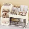 Anylady Makeup Organizer with Drawers, Skincare Organizer (Large Size Thick), Storage Box Cosmetic Display Cases, Make up Organizers for Vanity, Dresser, Desk, Kitchen, Countertop (cream) view 1