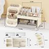 Anylady Makeup Organizer with Drawers, Skincare Organizer (Large Size Thick), Storage Box Cosmetic Display Cases, Make up Organizers for Vanity, Dresser, Desk, Kitchen, Countertop (cream) view 2