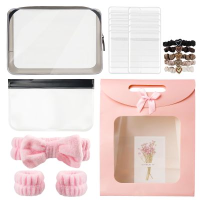 22 PCS Spa Gift Set for Women, Cosmetic Bag with Headband & Wristband | Makeup Organizer, Jewelry Bags, Hair Ties & Card | Best Friends, Birthday, Christmas, Thanksgiving & White Elephant Gifts