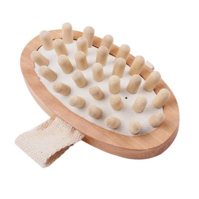 AUTSUPPL Shower Scrubber for Body Massage Tools Wooden Bath Brush Scalp Massager Shampoo Brush for Exfoliating