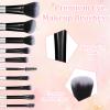 10 Pcs Mini Travel Makeup Brush Set With Pouch Black Portable Travel Size Makeup Brushes Professional Cosmetic Brush Travel Essentials kits for Brush Blush Powder Eye Shadow Women Girls view 3