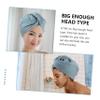 VICASKY 2pcs Hair-Drying Caps for Adults Quick Drying and Absorbent Shower Towels Breathable Waffle for Curly Thick Frizzy Hair White view 4