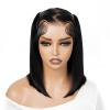 SUPERNOVA Glueless Styled Short Bob Wig Human Hair 13x4 Lace Front Braided Wigs For Black Women Straight Wear And Go Glueless Wigs Human Hair Pre Plucked Pre Cut Lace 200 Density(14 Inch) view 1
