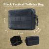 1 Pcs Tactical Toiletry Bag for Men Black Travel Organizer with Large Capacity for Military Camping Outdoor Bathroom Shaving Bag Compartments Heavy-Duty Polyester Water-Resistant Compact Portable view 2