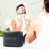 1 Pcs Tactical Toiletry Bag for Men Black Travel Organizer with Large Capacity for Military Camping Outdoor Bathroom Shaving Bag Compartments Heavy-Duty Polyester Water-Resistant Compact Portable view 4