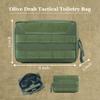 1 Pcs Tactical Toiletry Bag for Men Olive Drab Travel Organizer with Large Capacity for Military Camping Outdoor Bathroom Shaving Bag Compartments Heavy-Duty Polyester Water-Resistant Compact Portable view 2