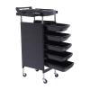 JLYNOWPT Salon Cart, Lighter and Strong Material Salon Trolley with Handle and Rolling Wheels,Hair Cart with 5 Drawers and 2 Hair Dryer Holder Side Tray for Barbershop Beauty Spa view 2